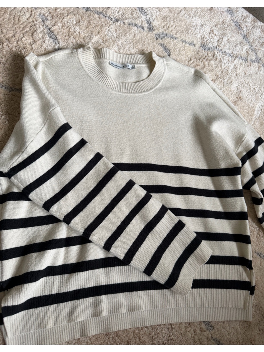 Abercrombie and Fitch Classic Striped Crewneck Sweater
